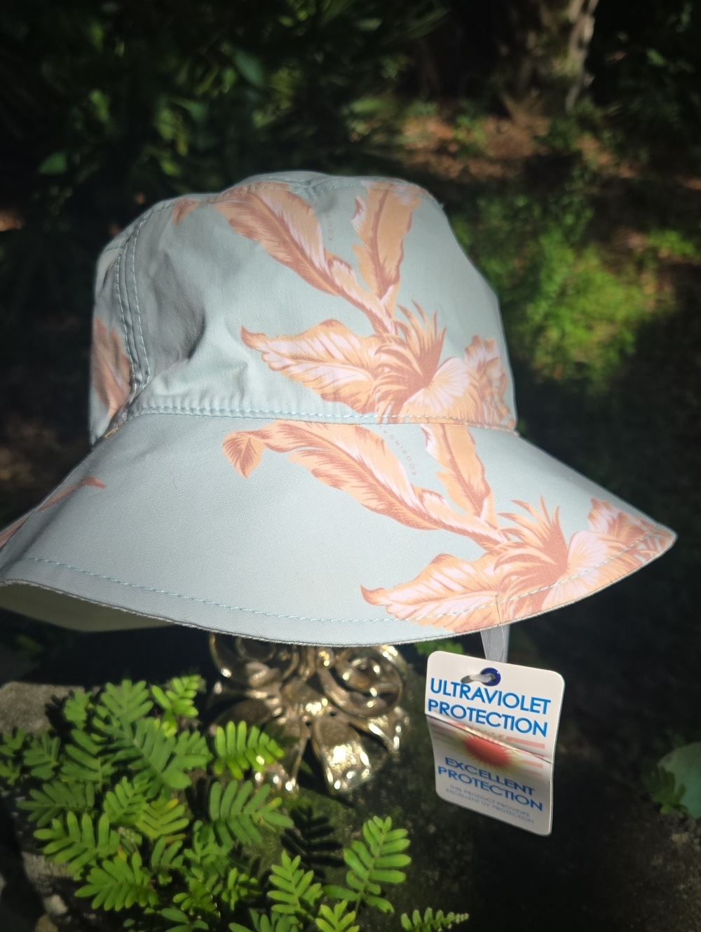 Floral Bucket Hat in Light Seafoam Green - UV Protection